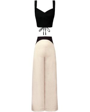 ALINA CERNĂTESCU Neutrals Doha Set Sustainable Linen, Versatile Day-To-Night Outfit - White
