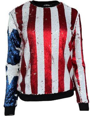 Any Old Iron Reversible Sequin Stars And Stripes Sweatshirt - Red