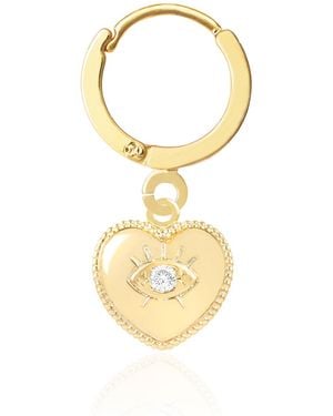 C.J.M Heart Eye Huggie - Metallic