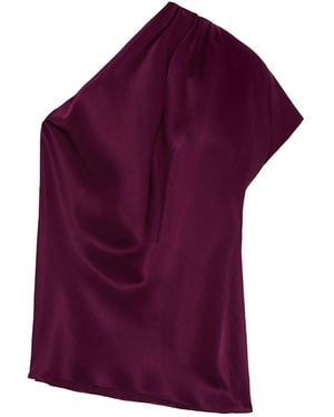 The Summer Edit 'Emily Silk One-Shoulder Top - Purple