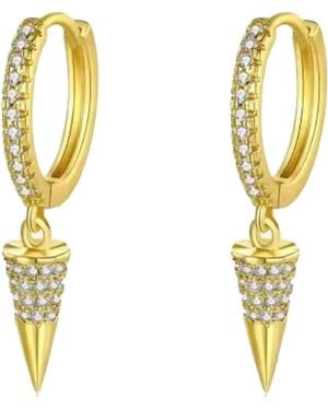 Chanel Joan Elkayam Drop Crystal Detailed Arrow Earrings - Metallic