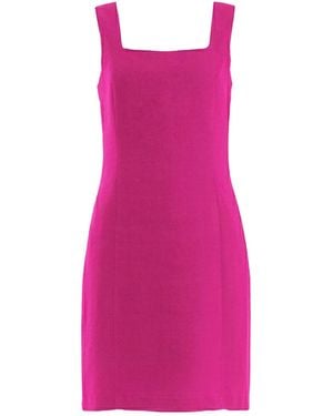 Haris Cotton Square Neck Strapped Dress Raspberry - Pink