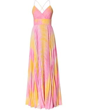 AGGI by HALEWSKI Noemi Lotus Shine Maxi Pleated Dress With Open Back - Pink