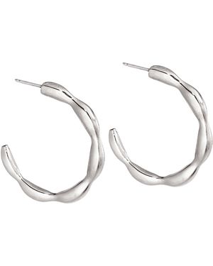 Biko Jewellery Large Wildflower Hoops - Metallic