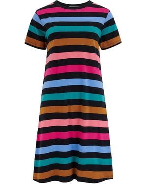 Sugarhill Sia T-Shirt Dress, Multi, Alternating Stripes - Blue
