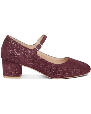 Rag & Co Bettola Shimmer Suede Mary Jane Sandals - Red