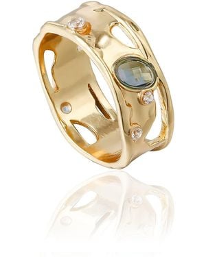 Rare Matters Jewelry Glass Statement Ring - Metallic