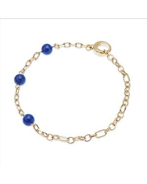 Grosse Lapis Lazuli Gemstone Bracelet, Series Gem Mix - Metallic