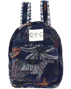 Conscious Yoga Collective Velvet Mini Backpack - Blue