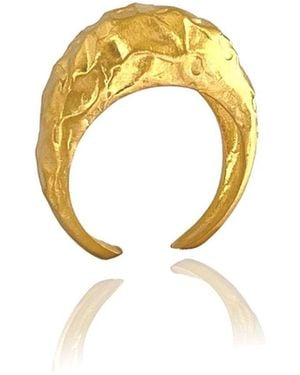 LINYA JEWELLERY Pary Amorphous Matte Oval Ring - Metallic