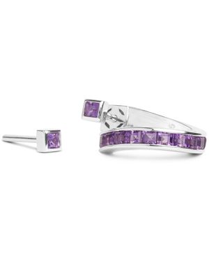 Kasun Vortex Amethyst Earrings – - Purple
