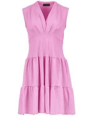 Conquista Sleeveless Wild Rose Cotton Jersey Dress - Pink