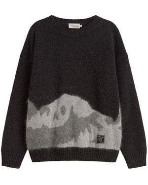 Thinking Mu Textured Knit Wool Bolita Sweater - Black