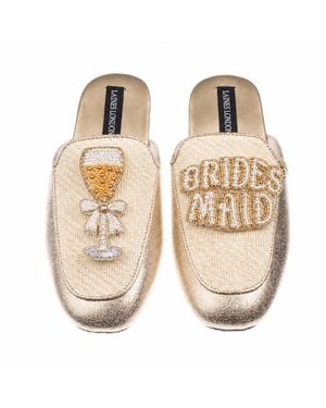 Laines London Neutrals Classic Mules With Bridesmaid Brooches - Metallic