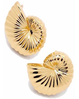 Potoska Moro Shell Stud Earrings - Metallic