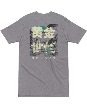 Anchor and Crew Heather One Sumo Japan Era Heavy Cotton T-Shirt - Grey