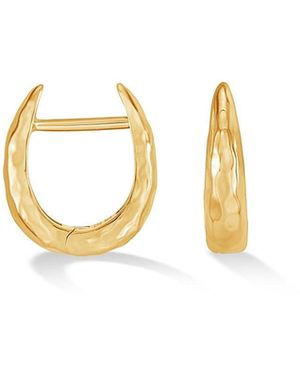 Dower & Hall Small Horseshoe Nomad Huggie Hoops - Metallic
