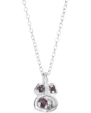 Claire Hill Designs Amethyst Lichen Pendant Necklace - Metallic