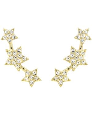 KAMARIA Triple Star Cluster Diamond Stud Earrings - Metallic