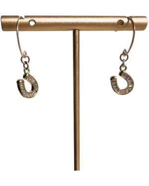 Rachel Nathan Round Hook & Baguette Horseshoe Earrings - White