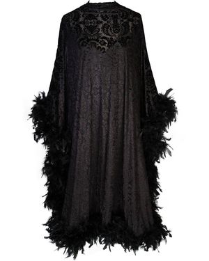Jennafer Grace Widow Mockneck Caftan Kaftan Dress With Slip - Black