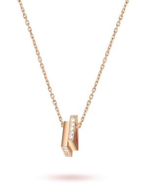 Meulien Double Mini Triangle Necklace - Metallic