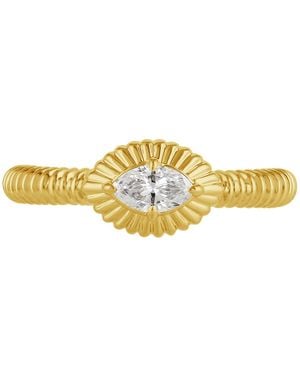 Artisan Marquise Diamond Prong Solitaire Ring - Yellow