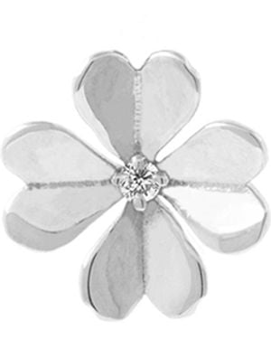 Lee Renee Diamond Lucky Clover Lapel Pin – - White