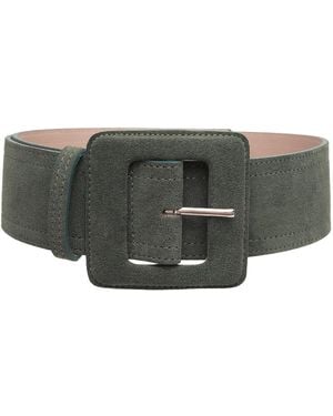 BeltBe Suede Square Buckle Belt - Green