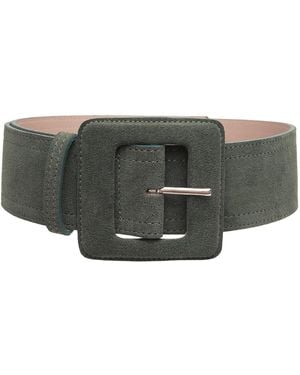 BeltBe Suede Square Buckle Belt - Green