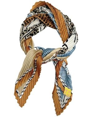 Wild Cosmos Lara Plissé Petit Scarf - Brown