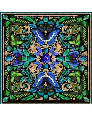 Emily Carter The Iridescent Butterfly Silk Scarf - Green