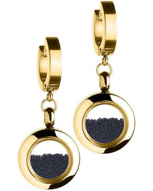 My Little Nature Huggie Earrings With Volcanic Sand - White
