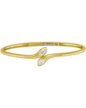 Artisan Marquise Diamond Open Bangle Bracelet - Yellow