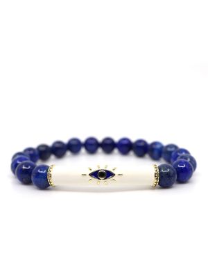 Shar Oke Enamel Evil Eye & Lapis Lazuli Bracelet - Blue