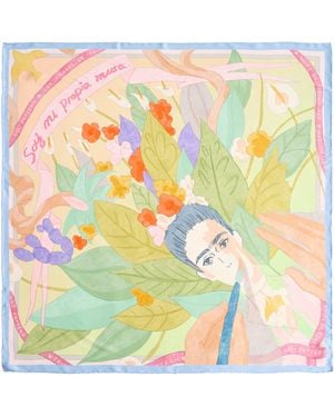 Lost Pattern I Am My Own Muse By Frida Large Silk Scarf - Yellow