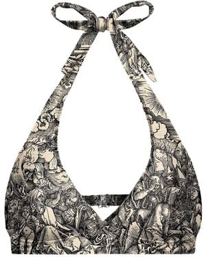 Aloha From Deer Durer Series Fifth Seal Halter Neck Bikini Top - Black