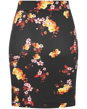 Sophie Cameron Davies Floral Jersey Skirt - Black