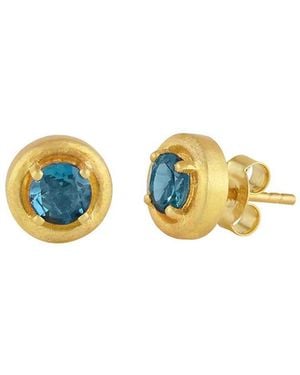 Moon London London Topaz Studs Vermeil Earrings - Metallic