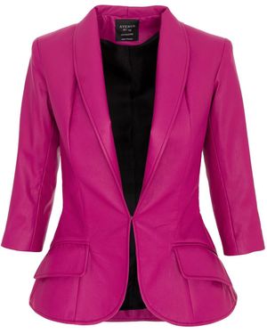 AVENUE No.29 Structured Eco Leather Blazer - Purple