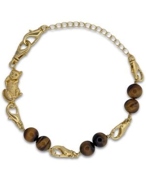 Frenvyrn Cat Convertible Tiger's Eye Bracelet Bag Charm Medium - Metallic