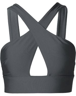 AGGI by HALEWSKI Isla Smoked Pearl Crop Top - Black