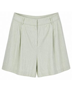 Monlicia Velina Single Pleat Mini Shorts - Green