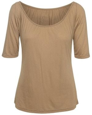 Conquista Neutrals Short Sleeve Light Top - Natural