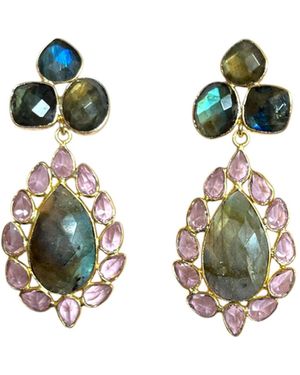Magpie Rose Theia Labradorite Earrings - White