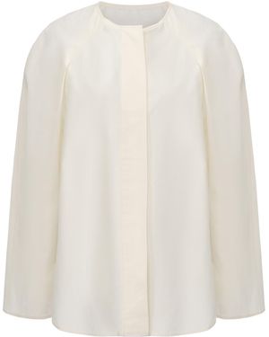 FRONT ROW SHOP Sculptural Shaped Shirt Off - White