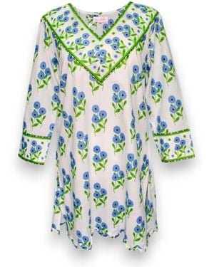 Mary Marshmallow V-Neck Scallop Tunic - Blue