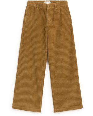 Thinking Mu Serena Corduroy Straight-Leg Trousers - White