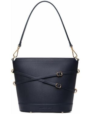 Owlish Studio Glacier Vegan Leather Bucket Bag - Blue