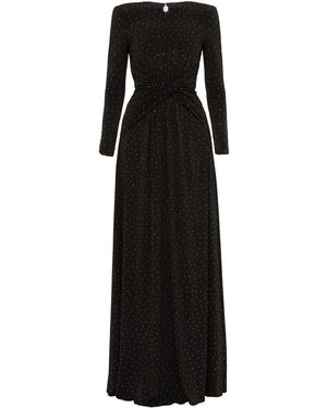 Nissa Rhinestone-Embellished Jersey Maxi Dress - Black